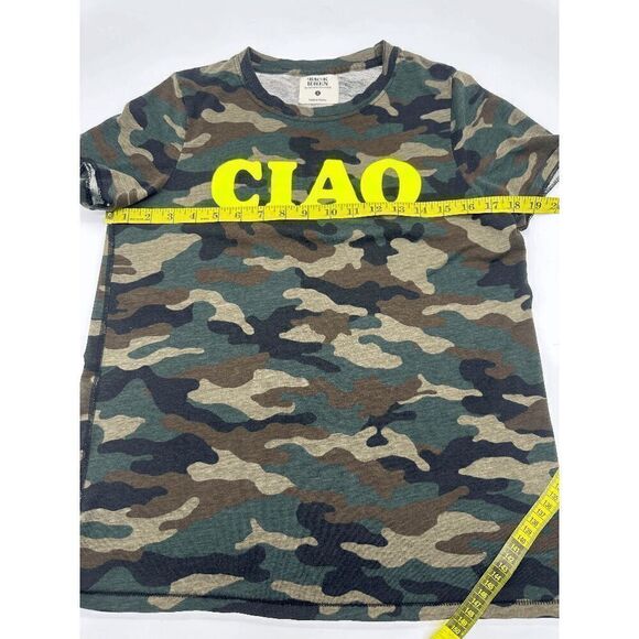 Back When by Anthropologie Ciao Graphic Tee Crew Neck Short Sleeves Sz S Camo - Picture 6 of 6